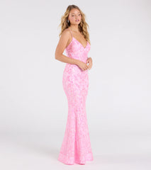 Jessica Lace-Up Mermaid Sequin Formal Dress