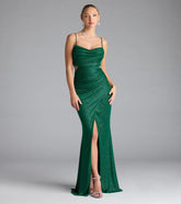 Elliana Cutout Slit Glitter Formal Dress