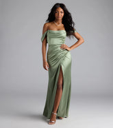 Lova Off-The-Shoulder Corset Satin Formal Dress