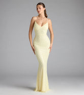 Kaylie V-Neck Bodycon Sequin Bead Formal Dress