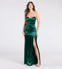Lilyana Sweetheart Slit Satin Formal Dress