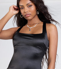 Rosella Open Back Mermaid Satin Formal Dress