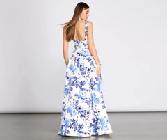 Macy Mikado Floral Ball Gown