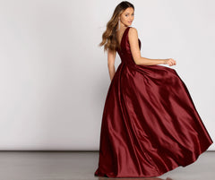Reina Stunning Satin Ball Gown