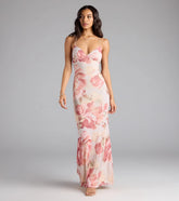 Romantic Flair Floral Lace-Up Maxi Dress