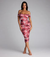 Crush Season Floral Mesh Midi Dress