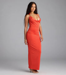 Alluring Sensation Halter Open Back Maxi Dress