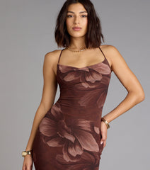 Petal Play Floral Mesh Midi Dress