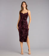 Velvet Promise Floral Midi Dress