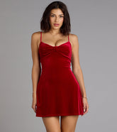 Crush-Worthy Velvet A-Line Mini Dress