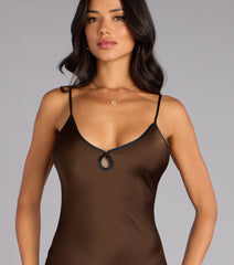 Subtle Drama Satin A-Line Mini Dress