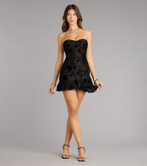 Dream Of Me Velvet Floral Mini Dress