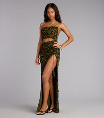 Wild Intentions Zebra Velvet Maxi Dress