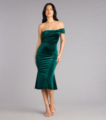 Velvet Dream One Shoulder Midi Dress