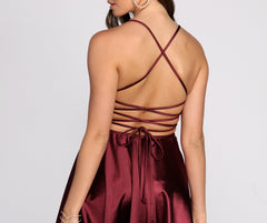 Stylish Satin Skater Dress