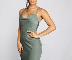 Forever Chic Satin Midi Dress
