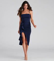 Timeless Chic Ruffled Midi Dress