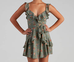 Too Sweet Floral Ruffled Skater Dress