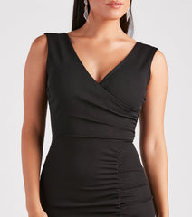 Simplicity Is Chic Crepe V-Neck Short Dress