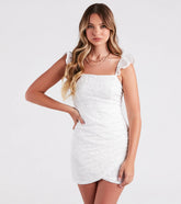 Spring It One Lace Ruffle Strap Mini Dress