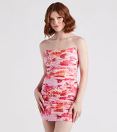 Captivate In Floral Strapless Dress
