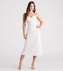 Passport To Love Crepe A-Line Midi Dress