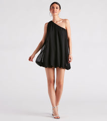 Flirty Attitude Bubble Hem Mini Dress