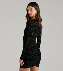 Late Night Vibes Velvet Flocked Mini Dress