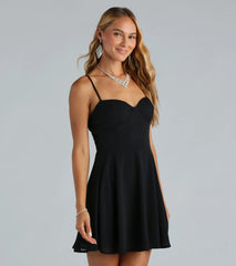 Twirling Tonight Crepe Skater Chiffon Dress