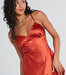 Forever Timeless Satin A-Line Slip Dress