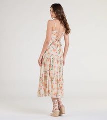 Delightful Directions V-Neck Floral Ruffled Midi Dress
