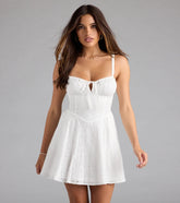 Extra Dose Of Cuteness Lace-Up Skater Dress