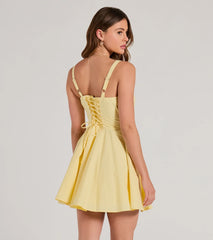 Ray Of Beauty Lace-Up Corset Skater Dress