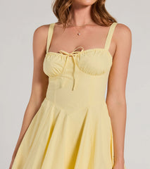 Ray Of Beauty Lace-Up Corset Skater Dress