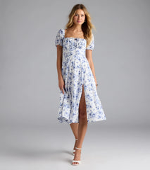 Charmingly Perfect Floral A-Line Midi Dress