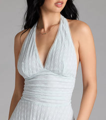 Blissful Darling Halter Lace Skater Mini Dress