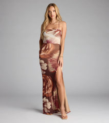 Petals and Plans Floral Lace-Up Maxi Dress