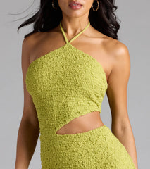 Striking A Pose Halter Cutout Mini Dress