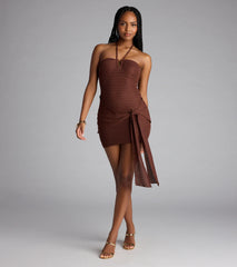 Too Hot to Handle Halter Knit Mini Dress