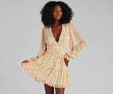 Spring Fling Floral Chiffon Ruffle Dress