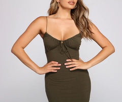 What's The Scoop Ribbed Knit Mini Dress