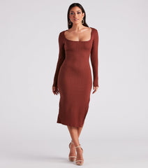 Go With The Scoop Neck Midi Dress