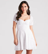 What A Sight Eyelet Lace Lace-Up Dress