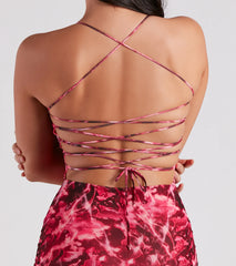 Let's Go Party Marble Mesh Mini Dress