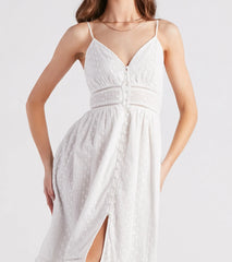 Swing My Way Eyelet Lace Midi Dress