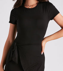 Casual Staple Wrap-Front Mini Dress