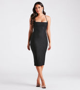 Casual Showstopper Lace-Up Midi Dress