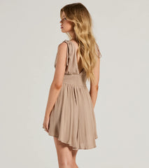 Crush On You Sleeveless V-Neck Skater Dress