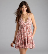 Sunny Days Floral Halter Skater Dress