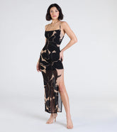 Sunset Beauty Tropical Print Maxi Dress